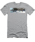 Walking Path Shoveled After Snow Storm Between Two Lakes At Argy David Wood T-Shirt