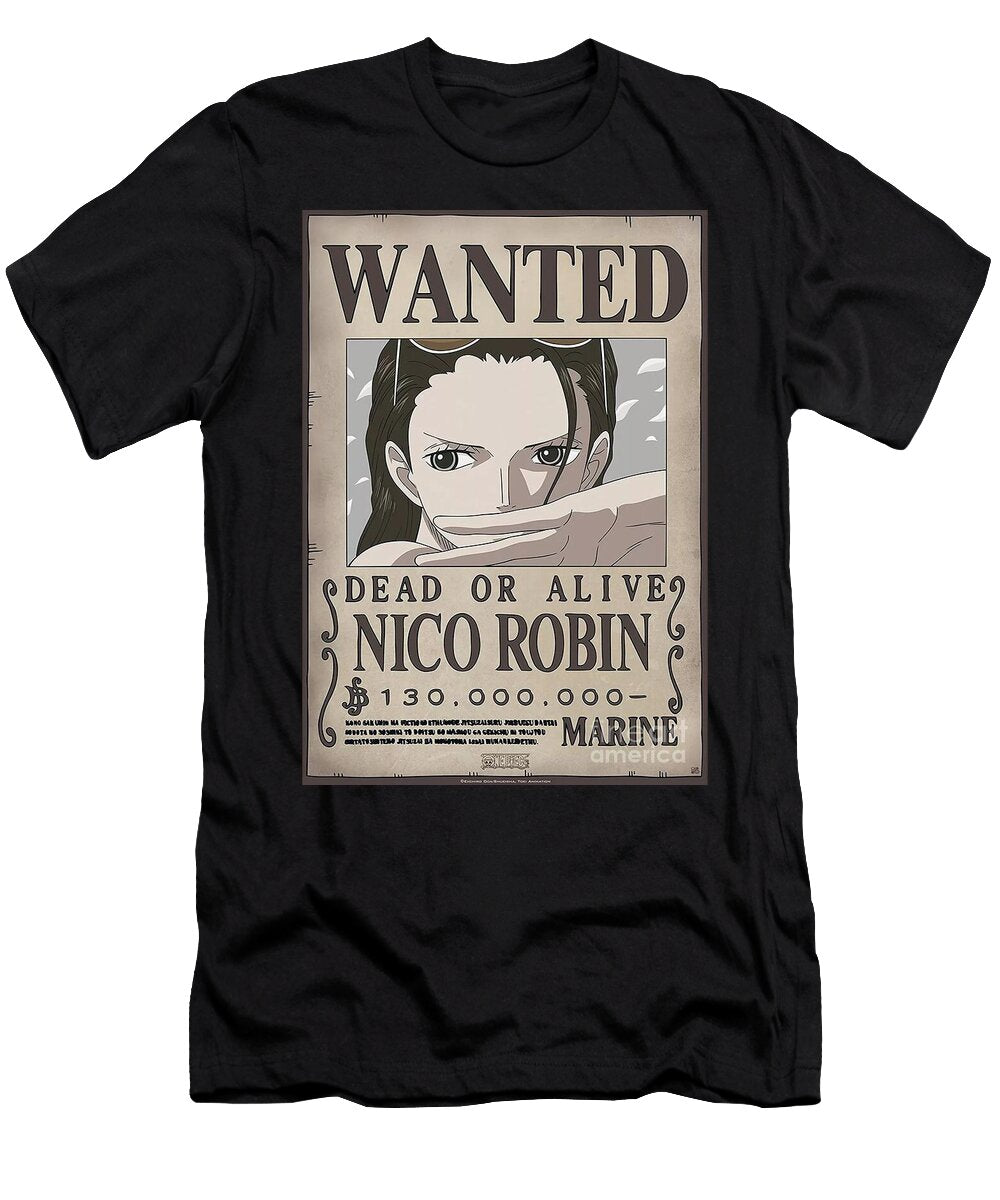 Wanted Poster Nico Robin Adrain Zemlak T-Shirt
