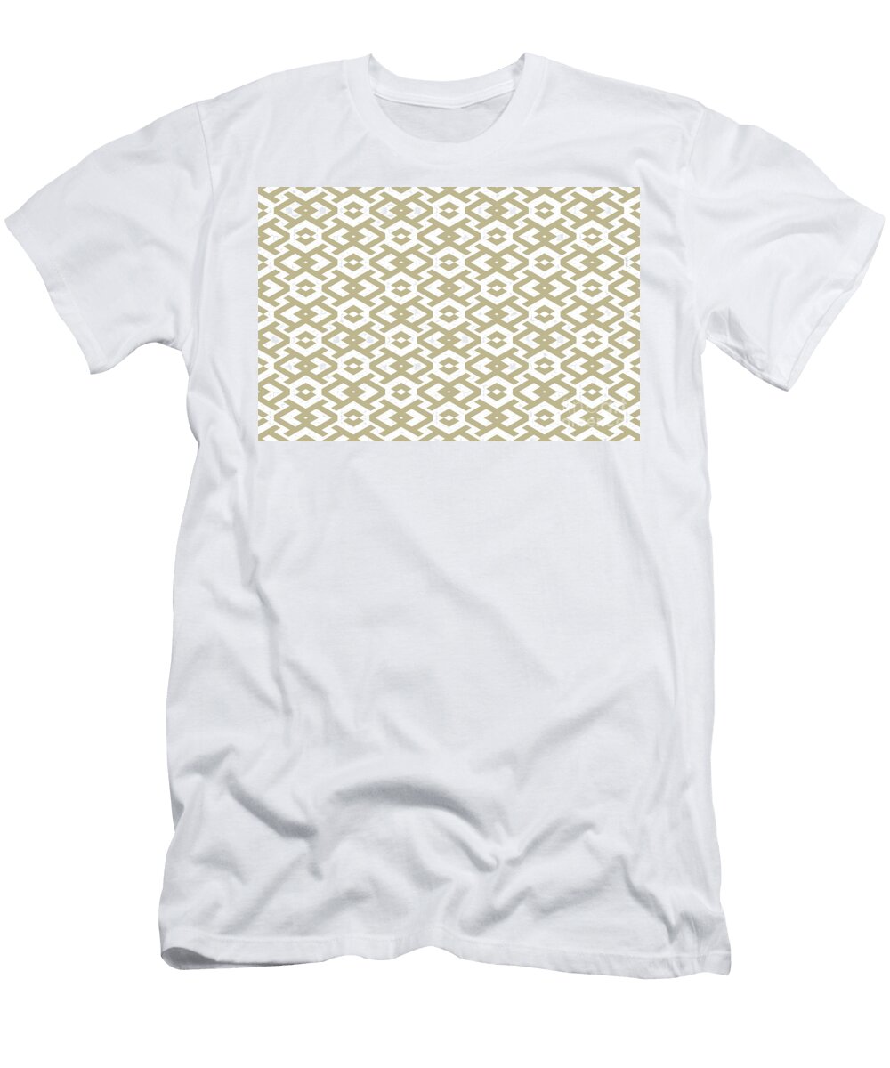 Warm Beige and White Geometric Shape Pattern Petite Pattern Minimal Graphic Designs T-Shirt
