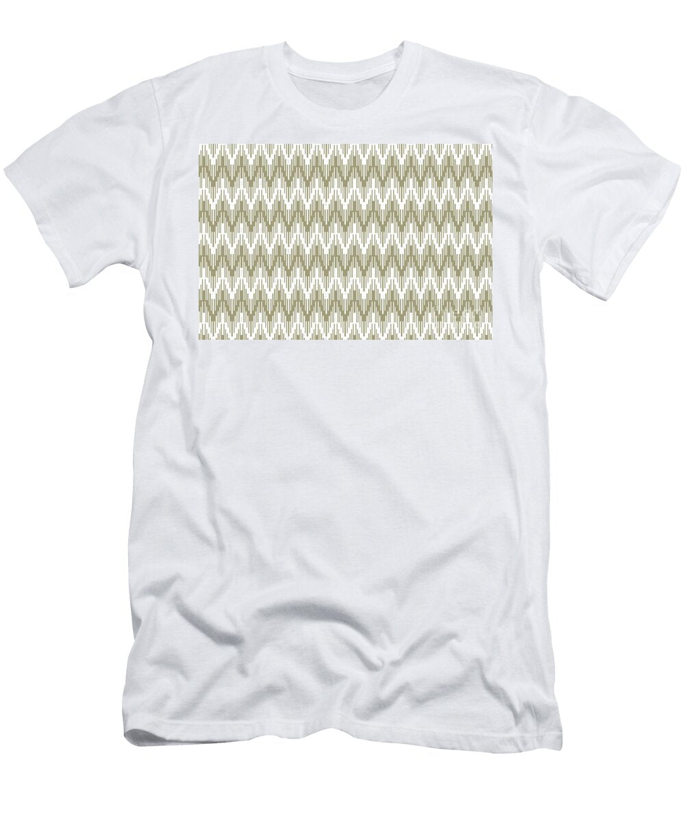 Warm Taupe and White Stripe Chevron Ripple Pattern Petite Pattern Minimal Graphic Designs T-Shirt