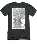Water Wheel Powering Historical Mine Dewatering Pumps At3 Historic Illustrations T-Shirt