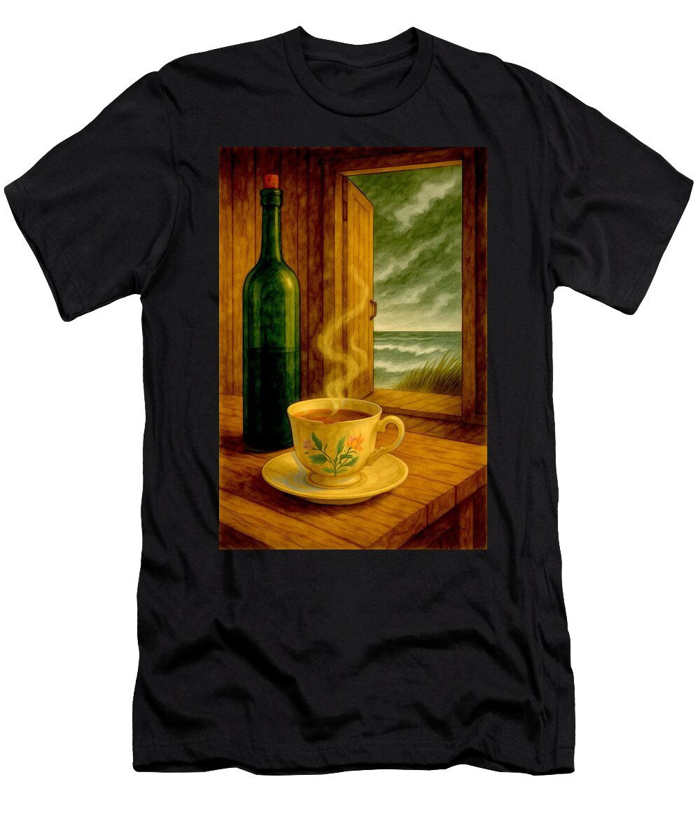 Watercolor Still Life of Cracked Teacup in Maine Coastal Light Bob Orsillo Fine Art Print Bob Orsillo T-Shirt