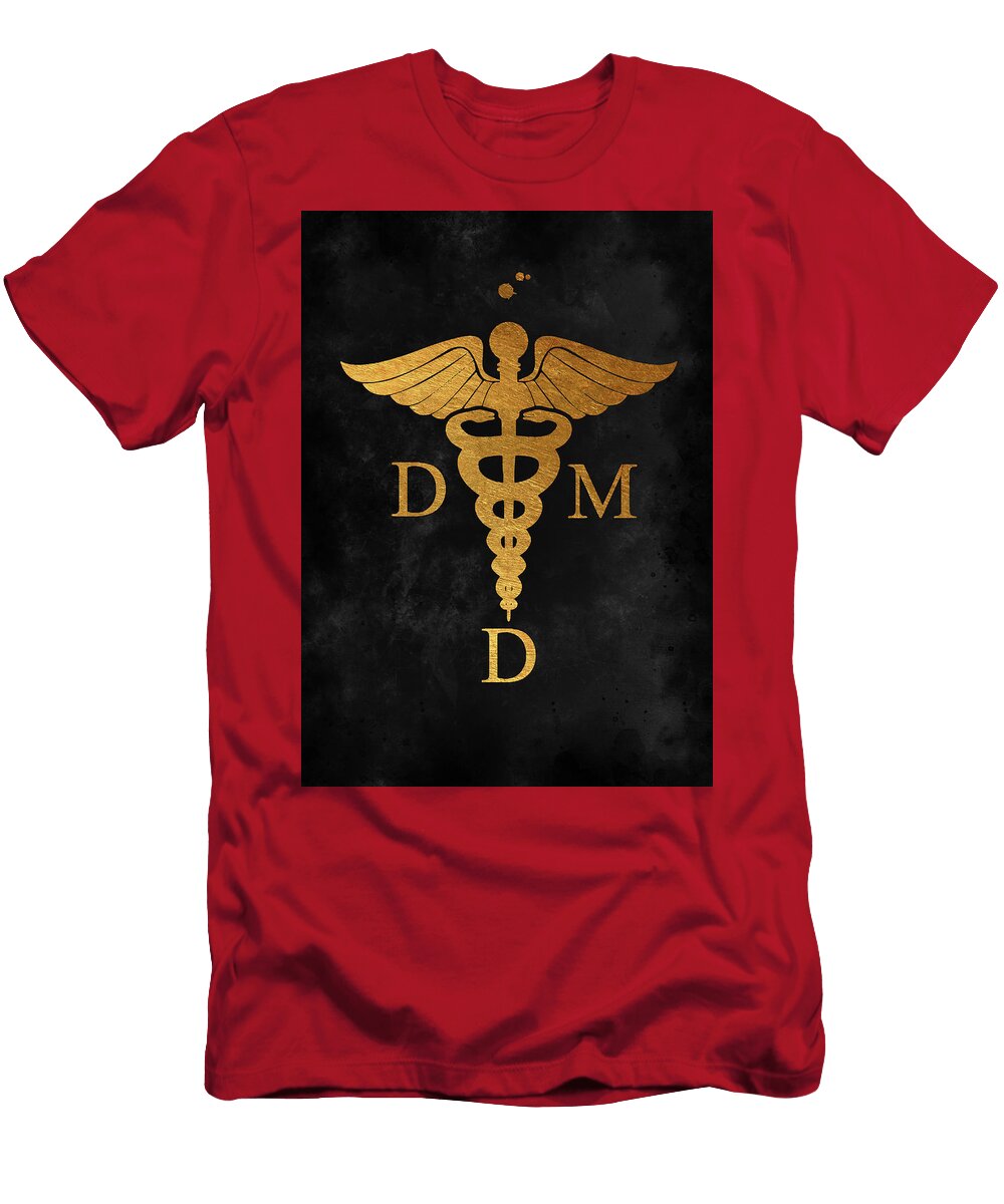 Watercolors Dentist Dmd Caduceus Watercolor Print Medical Art Symbol Anatomy Art Clinic Wall Art Dec Leith Huber T-Shirt