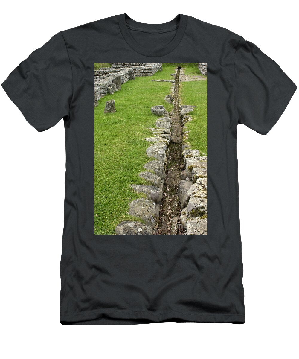 Waterway in the Roman Fort Cilurnum or Cilurvum of Chesters Walwick Northumberland England Fort Built Along the Wall of Hadrian Adrien American School T-Shirt