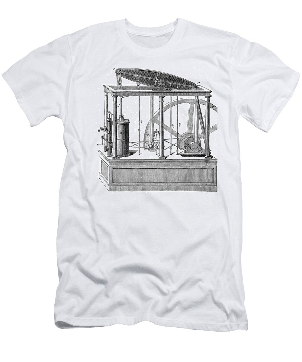 Watt Steam Engine 18th Century Science Source T-Shirt
