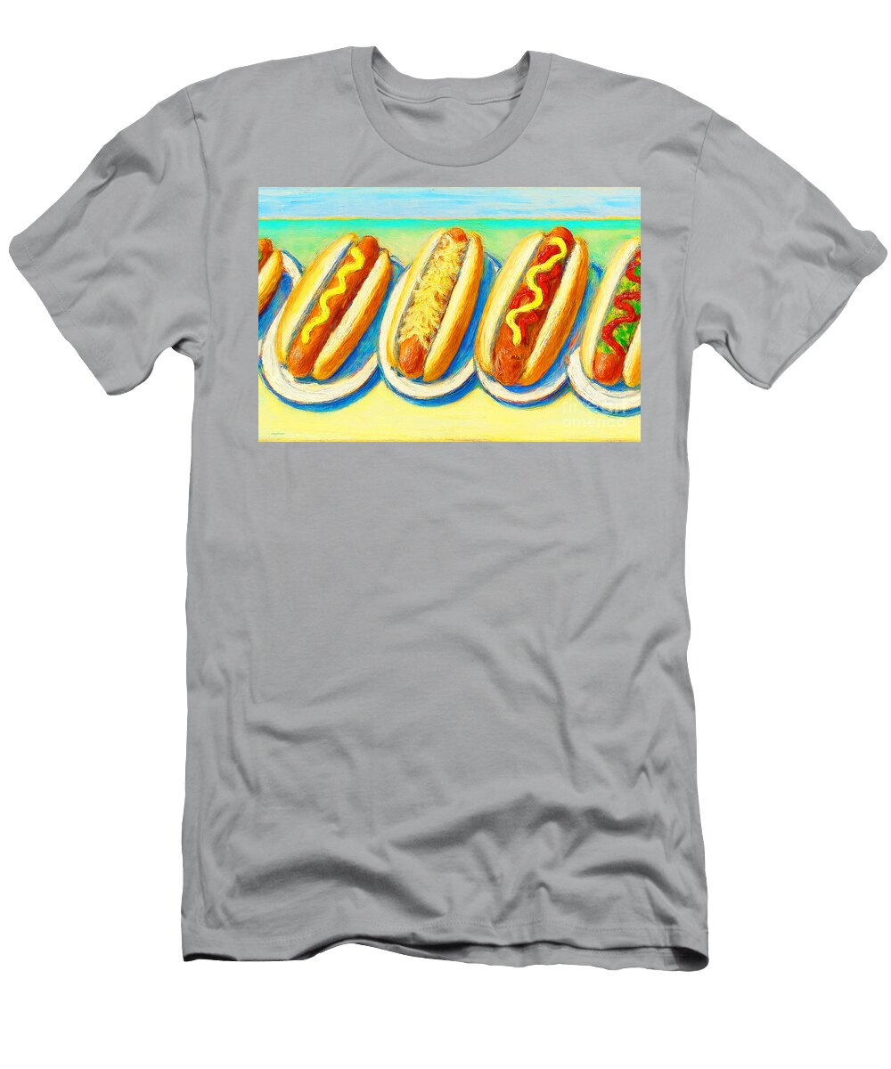 Wayne Thiebaud Inspired Fast Food Hotdogs 20250922zzzv Wingsdomain Art and Photography T-Shirt