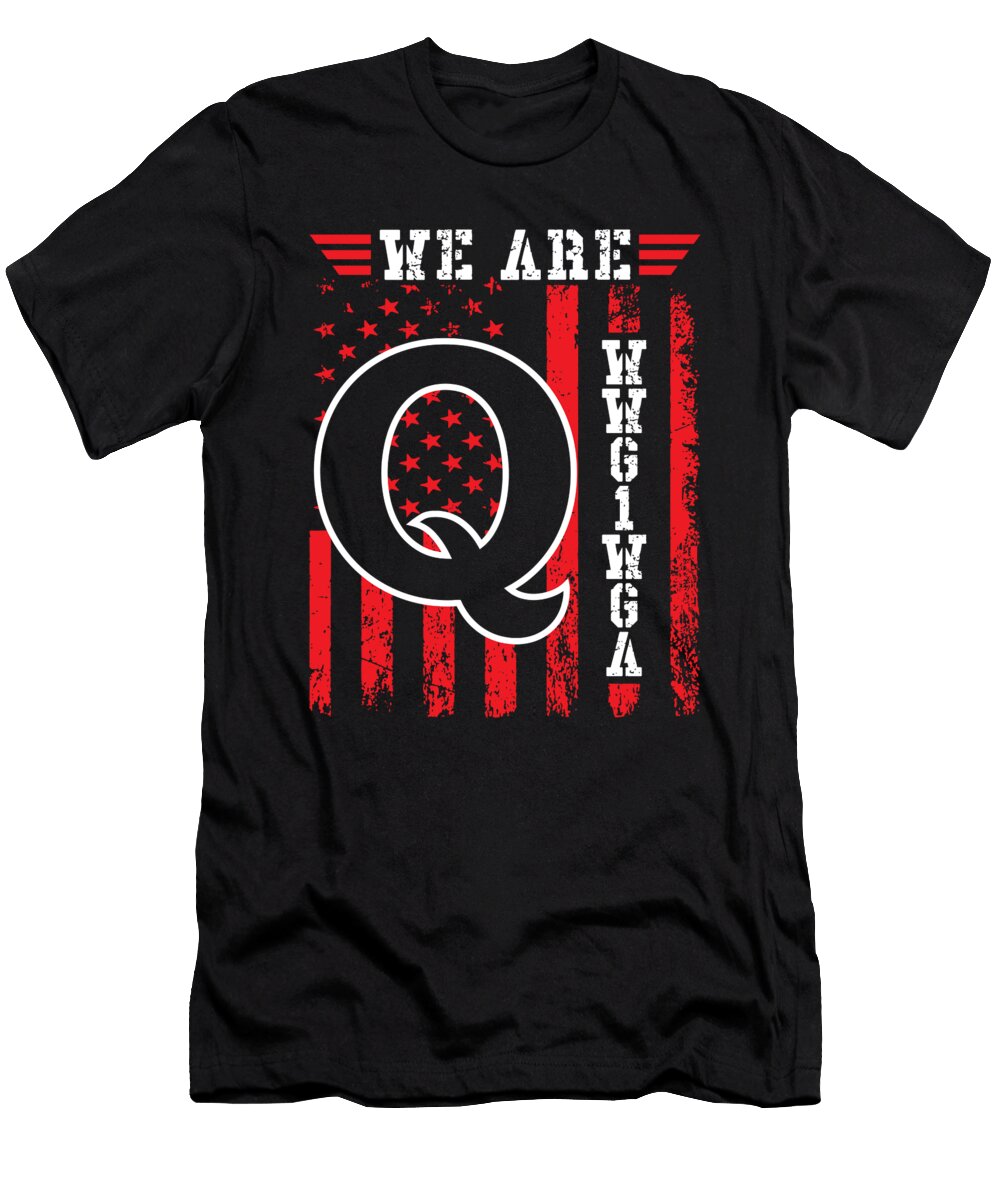 We Are Q Wwg1wga Donald Trump Supporter Print Graphic Sel Mermaid T-Shirt