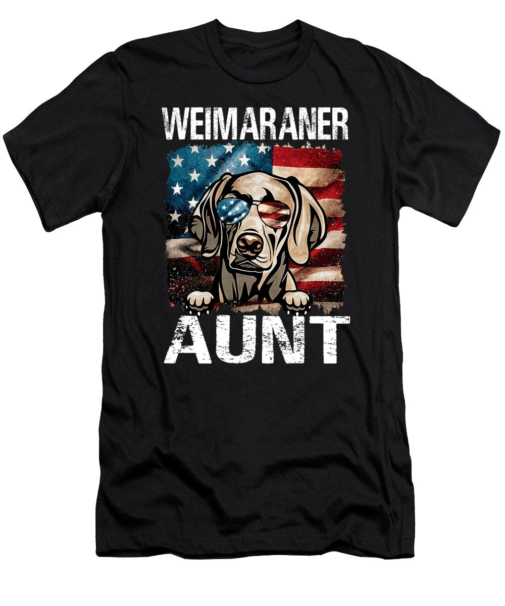 Weimaraner Aunt USA Flag Patriotic Thepassionshop T-Shirt