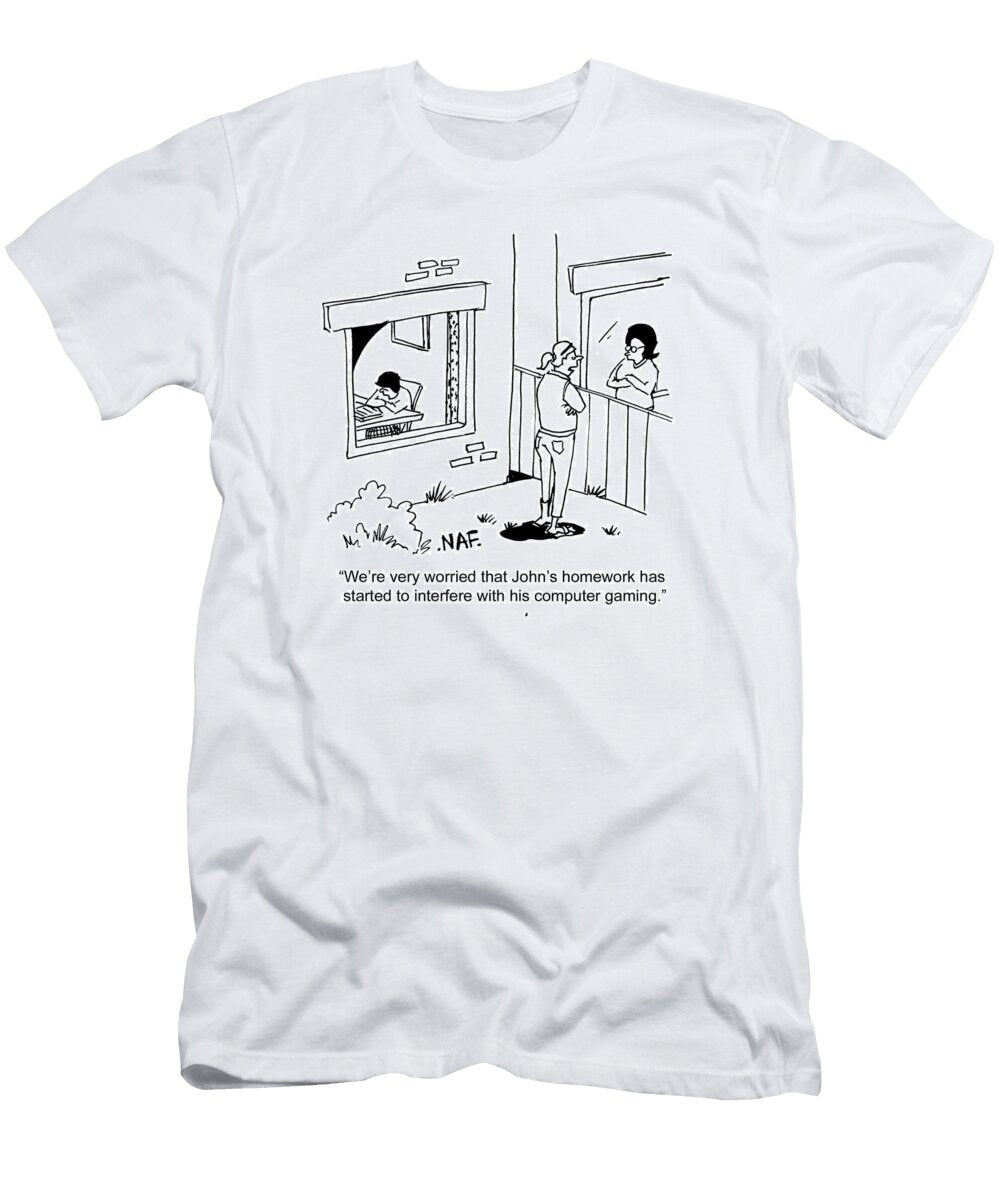 Were Very Worried That Johns Homework Has Started Naf No Index T-Shirt