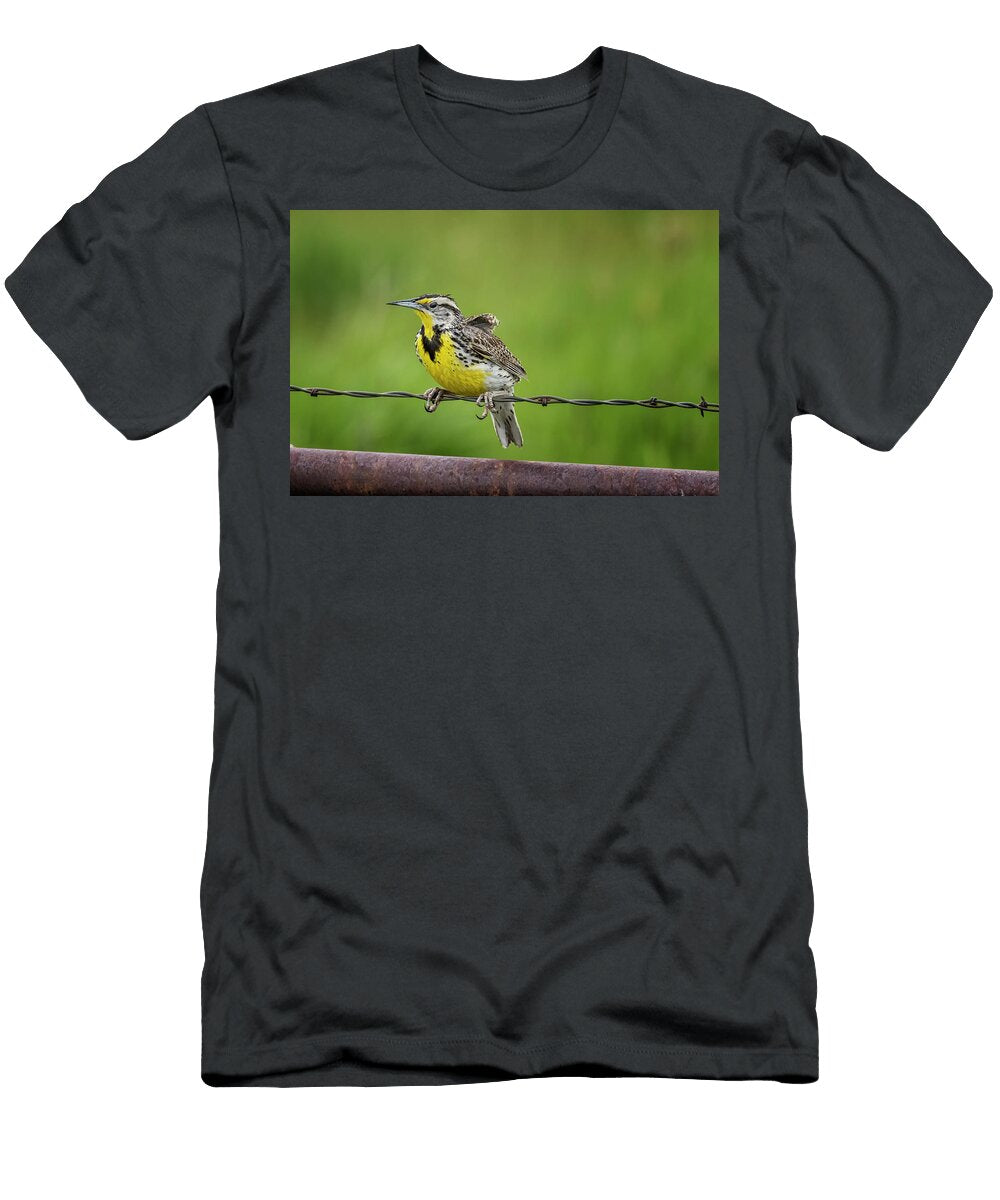 Western Meadowlark Hanging on Tight Belinda Greb T-Shirt