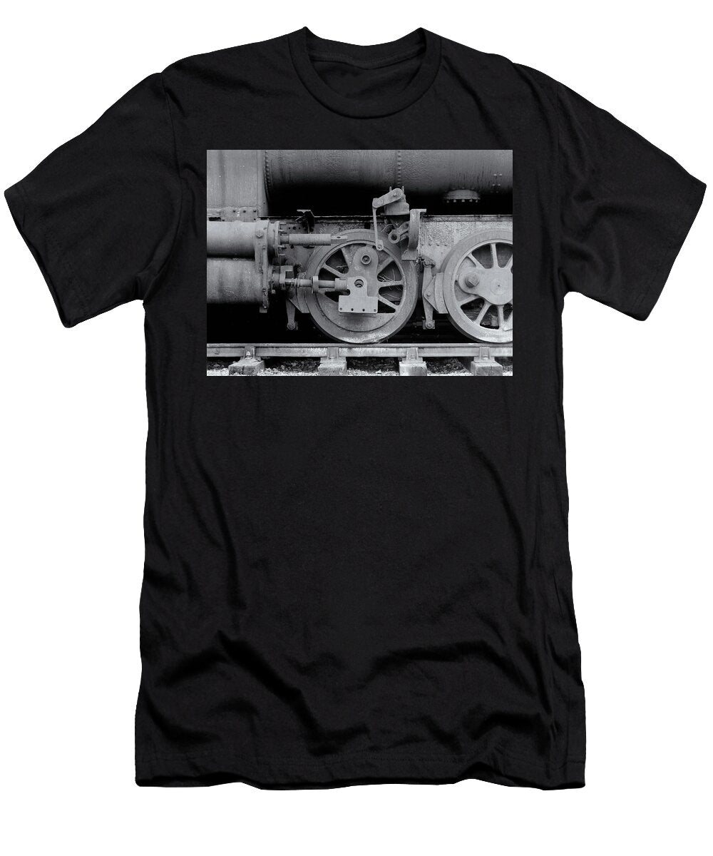 Wheels on an Old Rusting Steam Locomotive Philip Openshaw T-Shirt