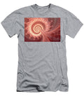 Whimsical and Nostalgic Calming Coral Nautilus Spiral Fractal Background Soft Dreamy Faded Orange Pink Abstract Conic Shell Pattern N Akkash T-Shirt