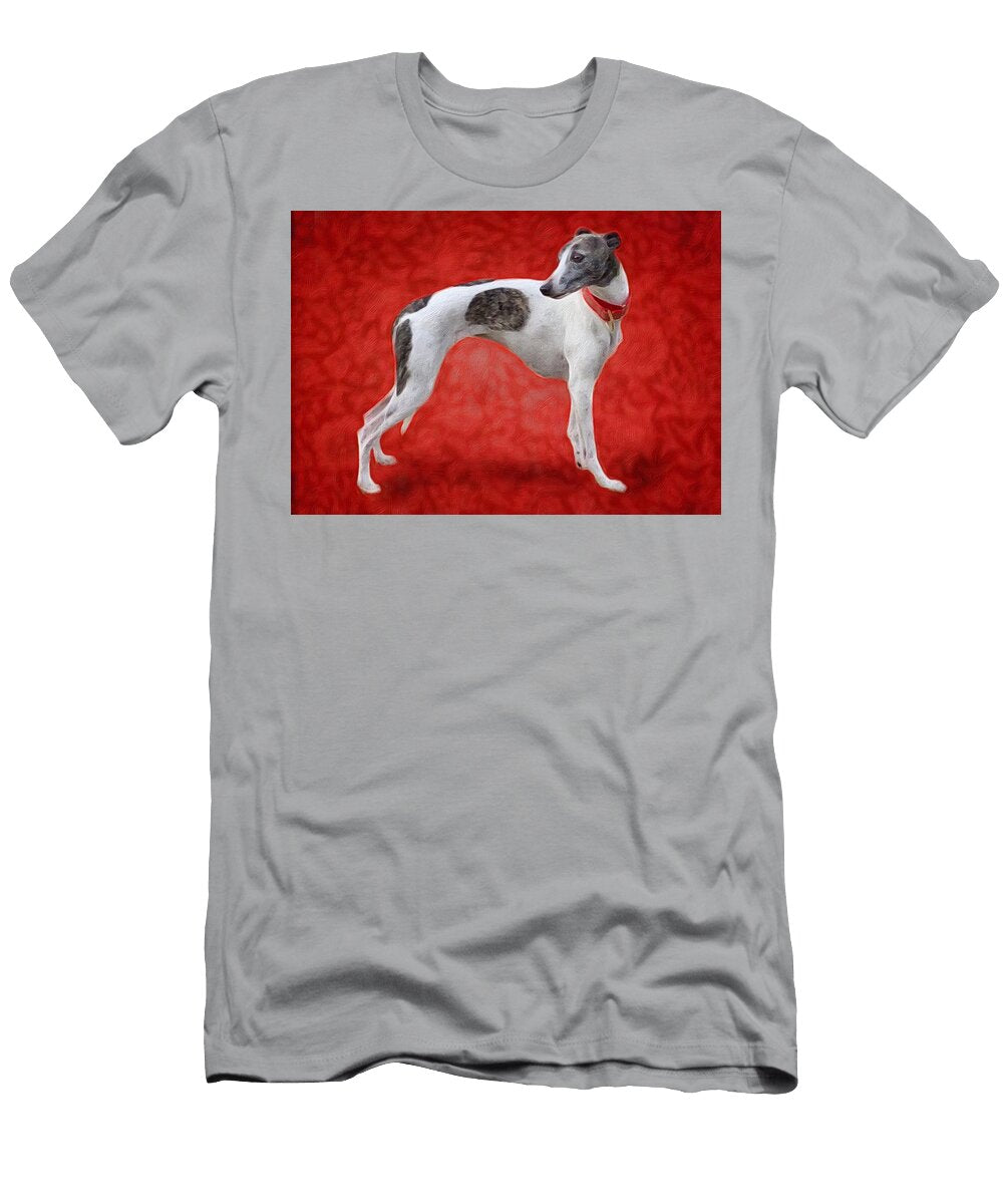 Whippet in Red Zelda Tessadori T-Shirt
