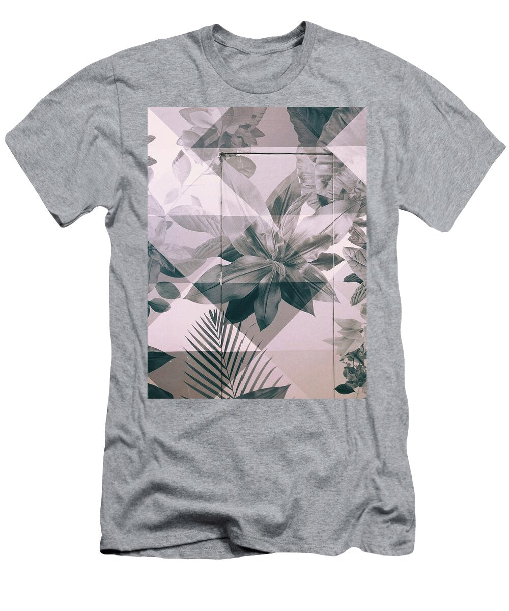 White and Grey Floral Painted Wall and Door Julien T-Shirt