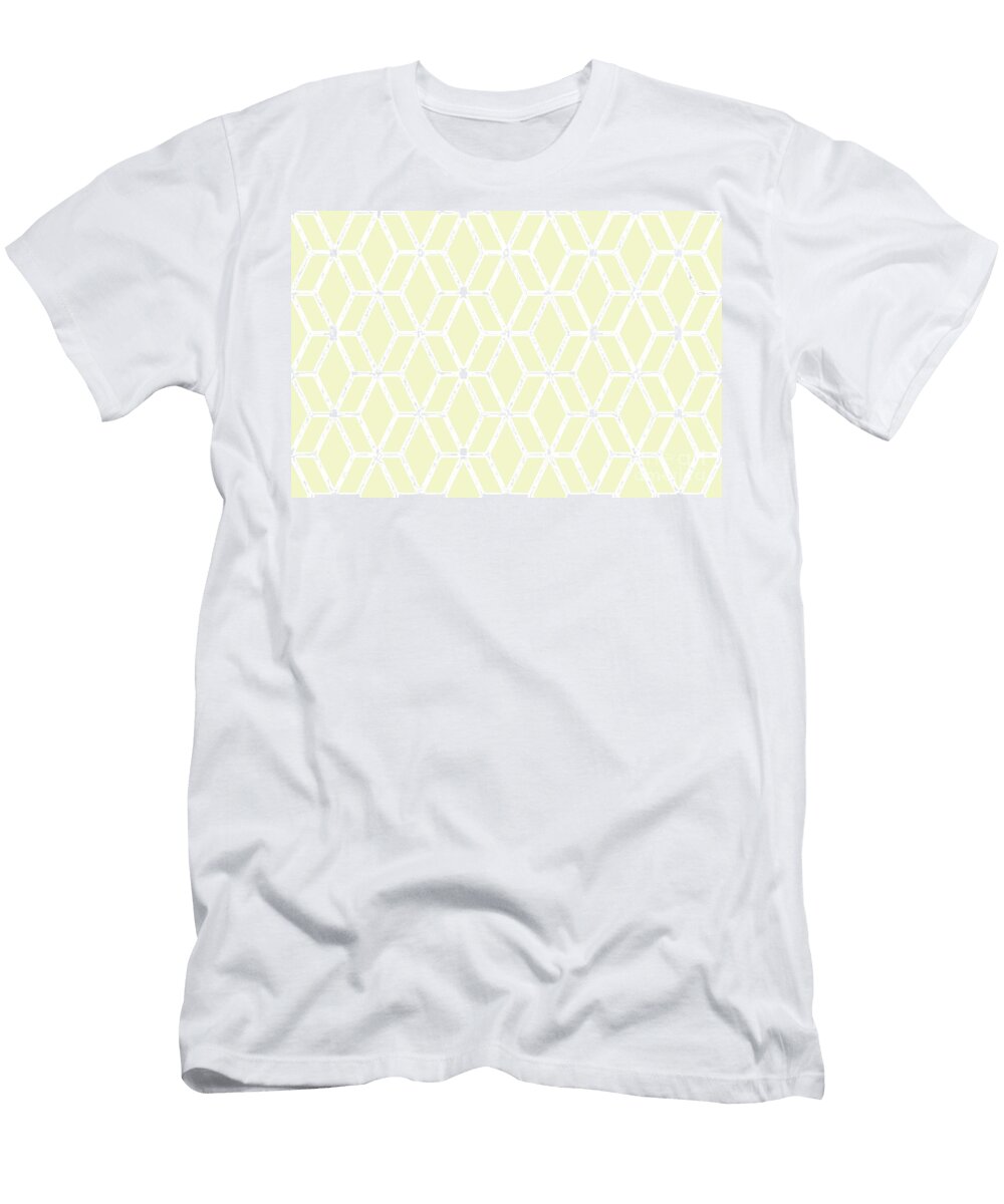 White and Yellow Tessellation Line Pattern 16 Diamond Vogel 2022 Popular Colour Pure Laughter 0846 Petite Pattern Minimal Graphic Designs T-Shirt