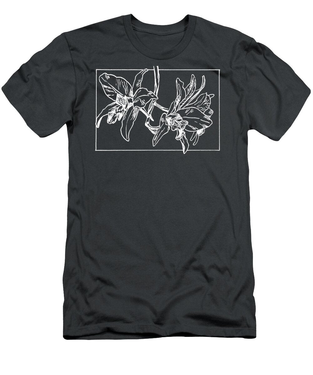 White Orchid on Background Masha Batkova T-Shirt
