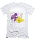 White Spa Towel with Two Orchids Iris Richardson T-Shirt