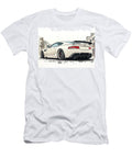 White Sports Aston Martin Db9 Car Sketch Rear View Clark Leffler T-Shirt