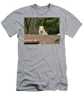 White Wolf Laying on Forest Floor with Awkward Look Jessica Foster T-Shirt