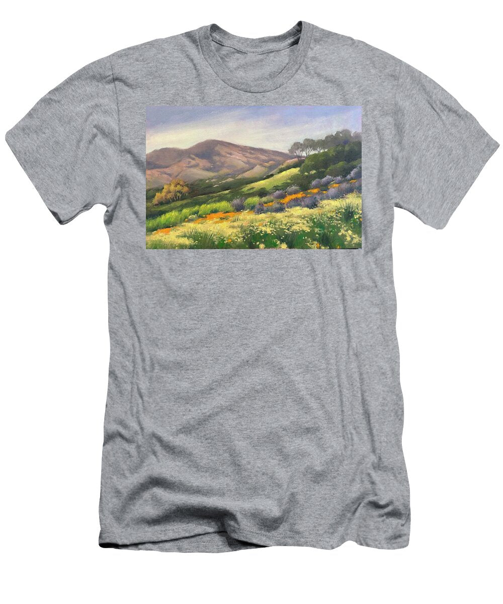 Wildflowers Over Mt Diablo Leslie Golden T-Shirt