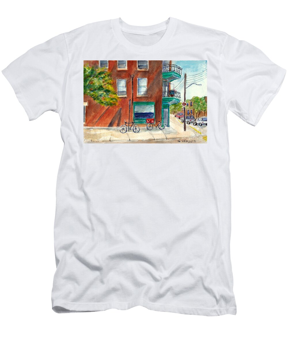 Wilenskys Diner Montreal Summer Street Scene Plateau Mont Royal Memories Grace Venditti Art Grace Venditti T-Shirt