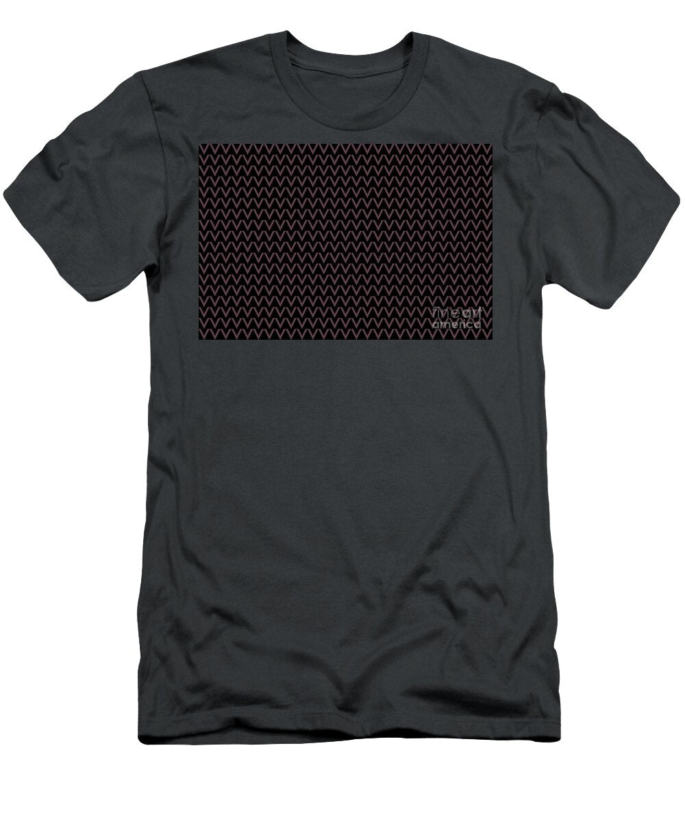 Wine Purple and Black Horizontal Chevron Pattern Petite Pattern Minimal Graphic Designs T-Shirt