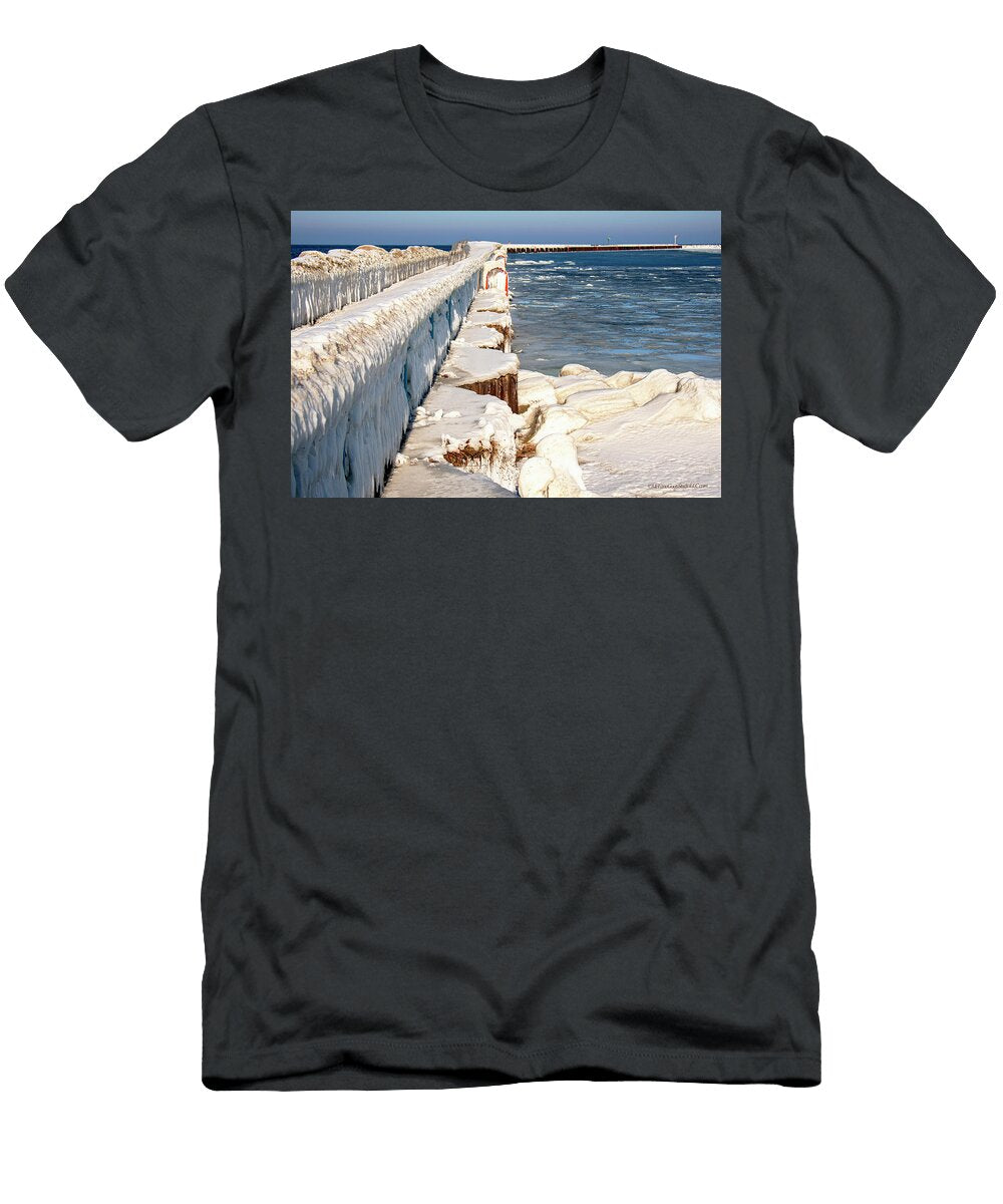Winter Port Austin Harbor Leeann Mclanegoetz Mclanegoetzstudiollccom T-Shirt