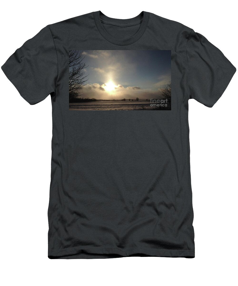 Winter Sunrise Over Snowy Field LA Veta Kirby T-Shirt