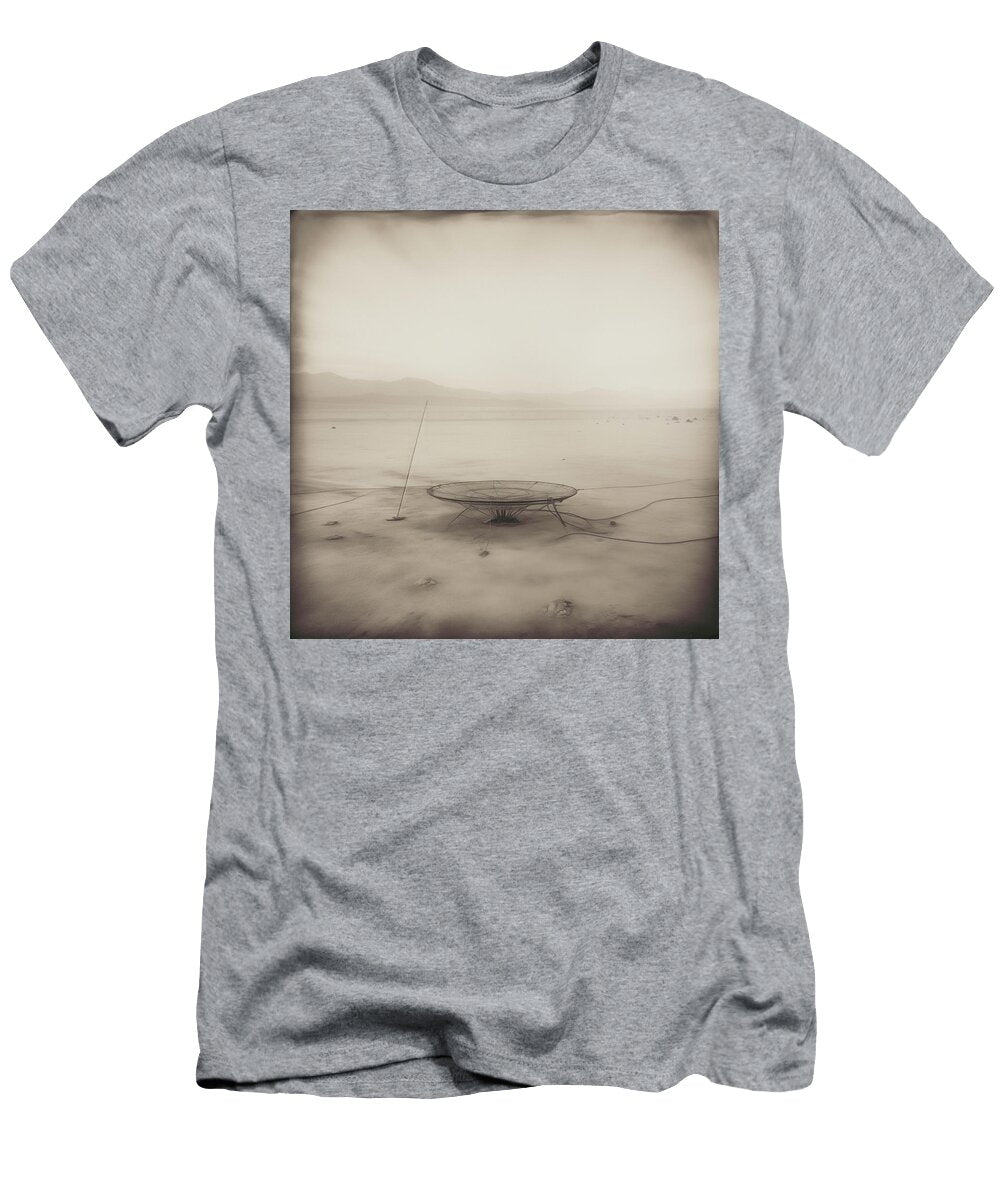 Wireframe Ufo Sculpture on Dry Lakebed Yo Pedro T-Shirt