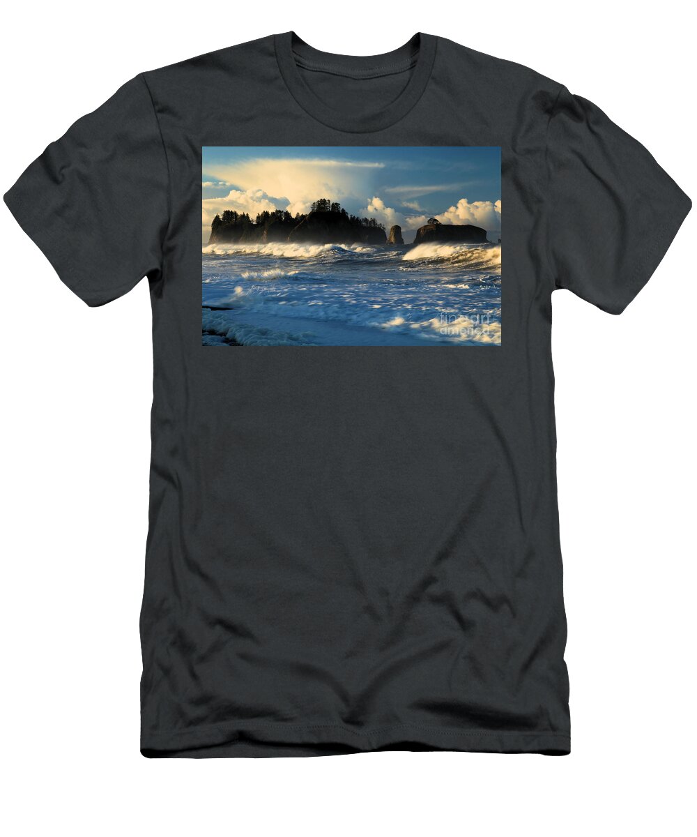 Wispy Waves At Rialto Beach Adam Jewell T-Shirt