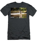 Wolf Stands Majestically in River Julie Argyle T-Shirt
