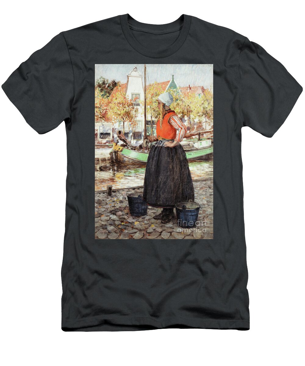 Woman Along Canal George Hitchcock T-Shirt