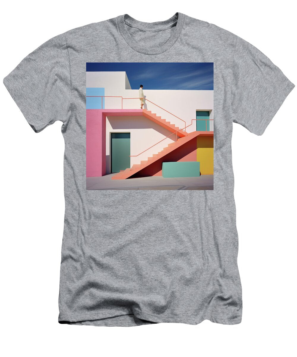 Woman At Stairs Descending in Colors Yopedro T-Shirt