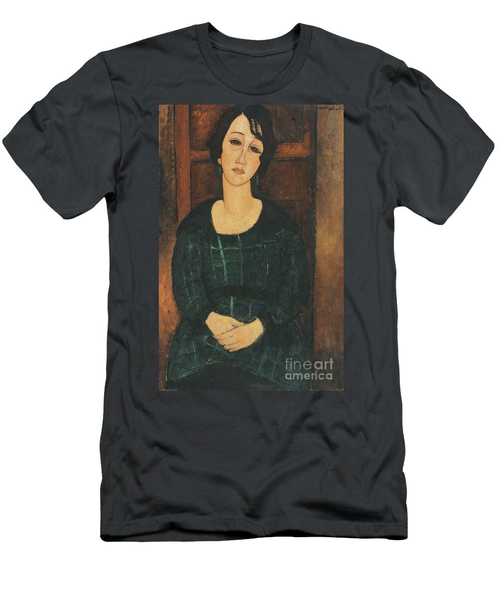 Woman in a Plaid Dress 1916 Amedeo Modigliani T-Shirt