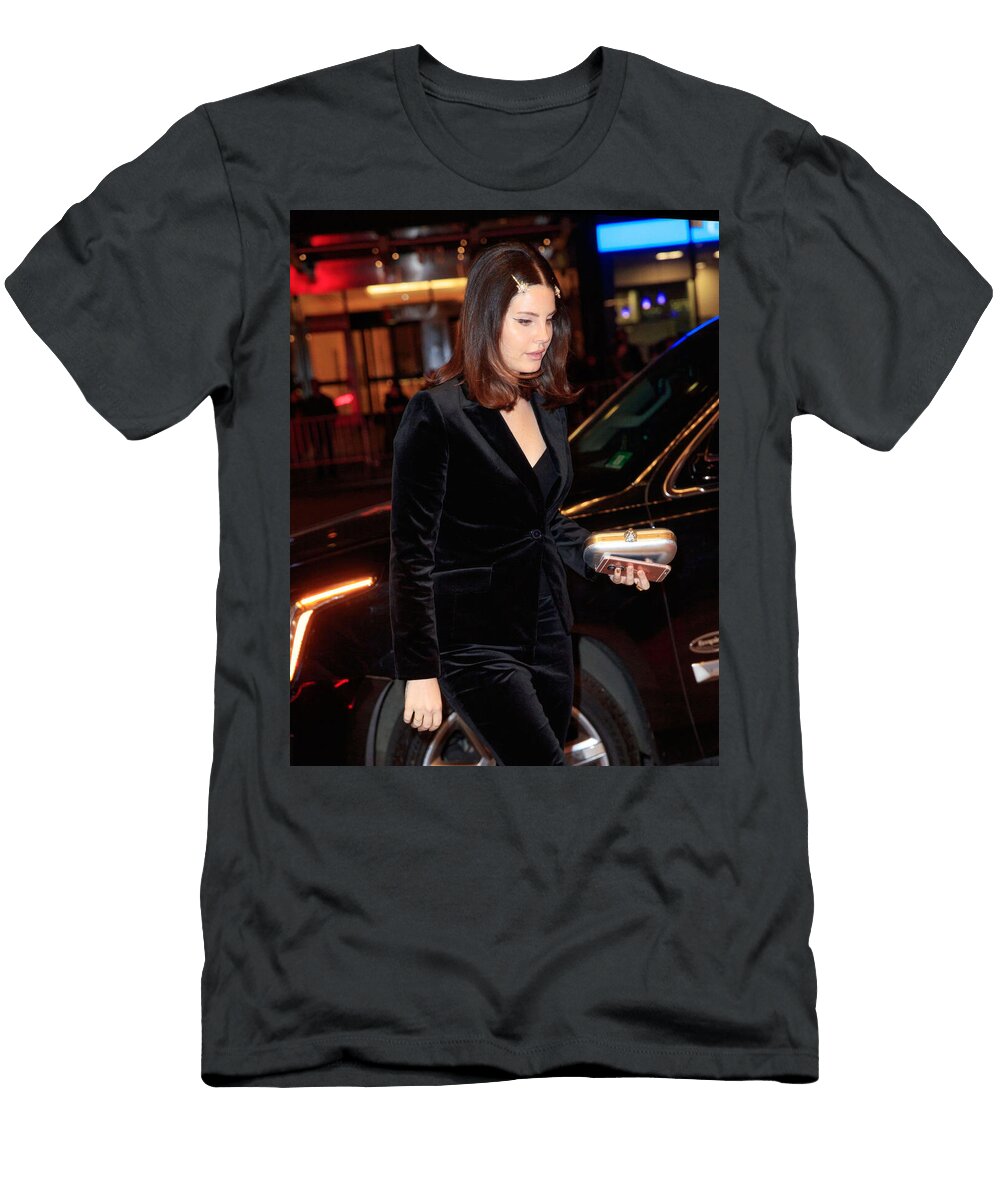 Woman in Black Suit Poses Near Car Duck Gangking T-Shirt