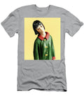 Woman in Green Coat Tilting Her Head Csa Images T-Shirt