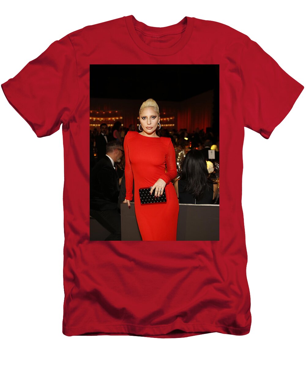 Woman in Red Dress At Gala Event Daniel Samanuel T-Shirt