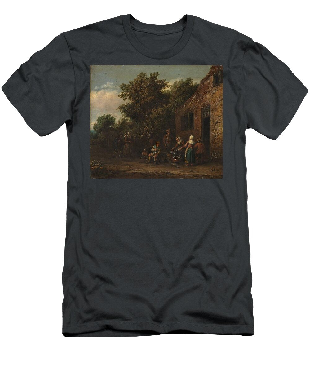 Woman Making Pancakes in the Open Air Barent Gael T-Shirt