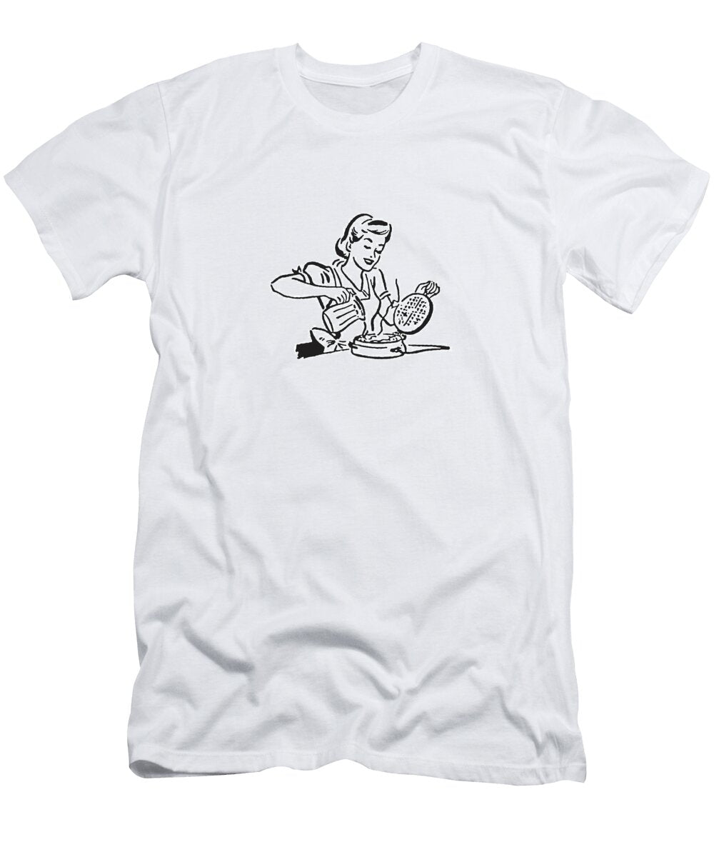 Woman Making Waffles Csa Images T-Shirt