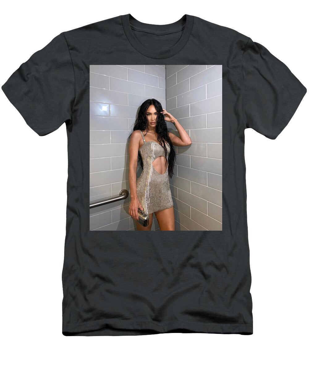 Woman Posing in a Short Shiny Dress Greenlake Driver T-Shirt