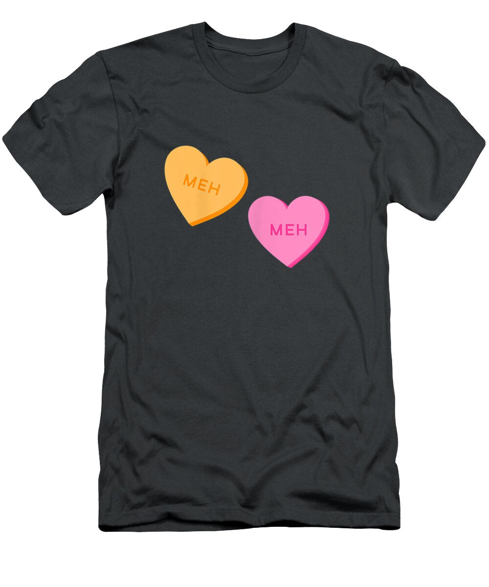 Womens Anti Valentine Heart Meh Single Day Reonsessi T-Shirt