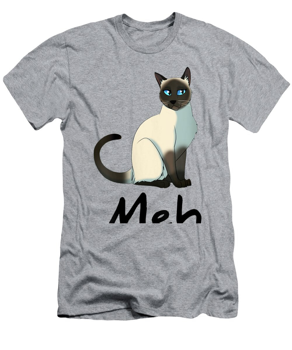 Womens Cat Meh Meow Funny Siamese Cat Lovers Gift Emikoi Natha T-Shirt