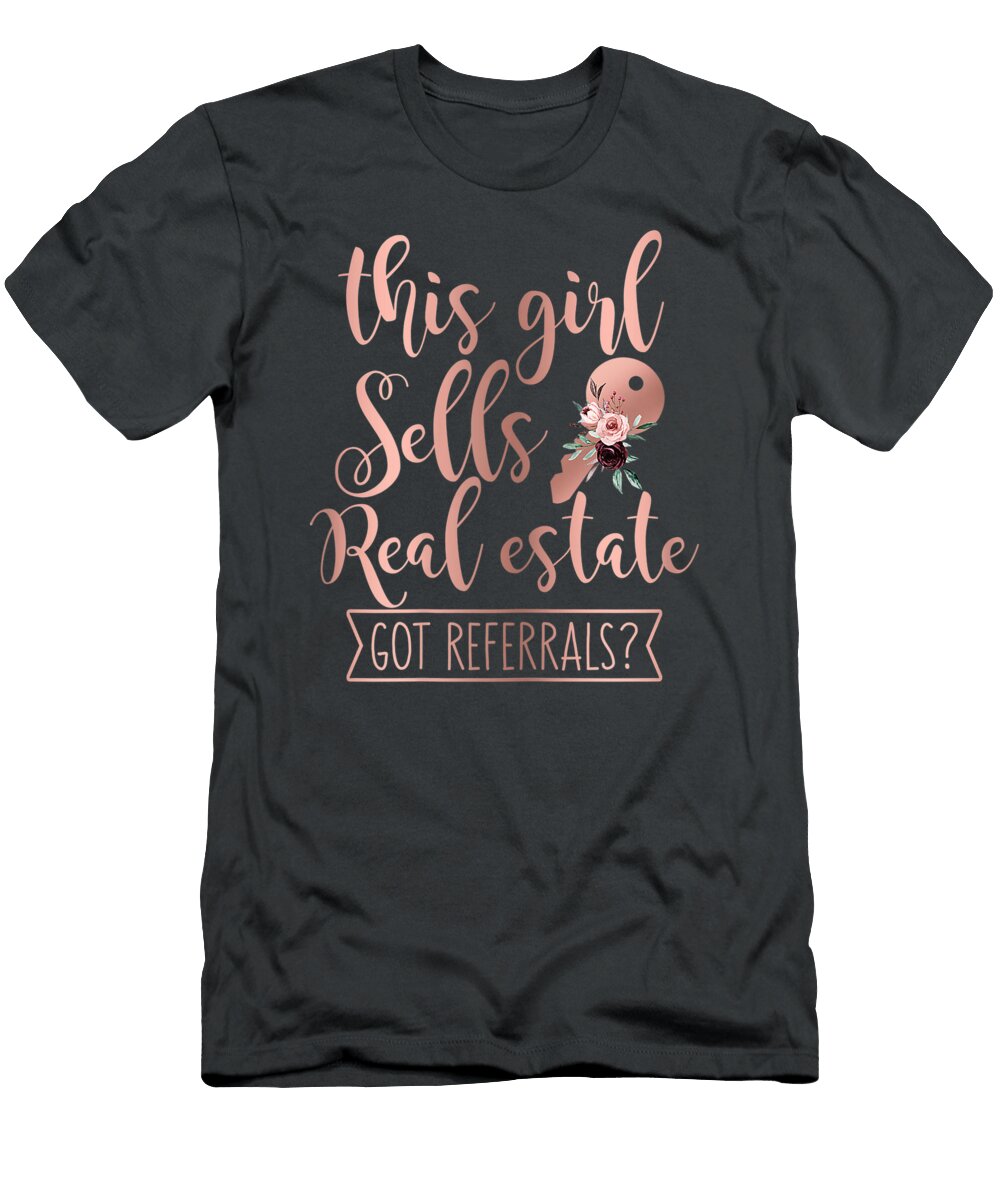 Womens Cute for New Realtor This Girl Sells Real Estate Floral Boss Day Abdalx Aela T-Shirt