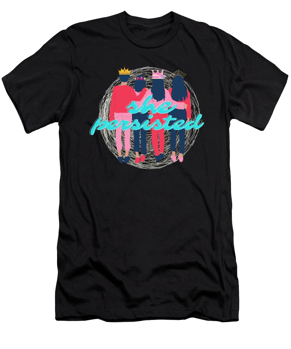 Womens Empowerment Gift She Persisted Kanig Designs T-Shirt
