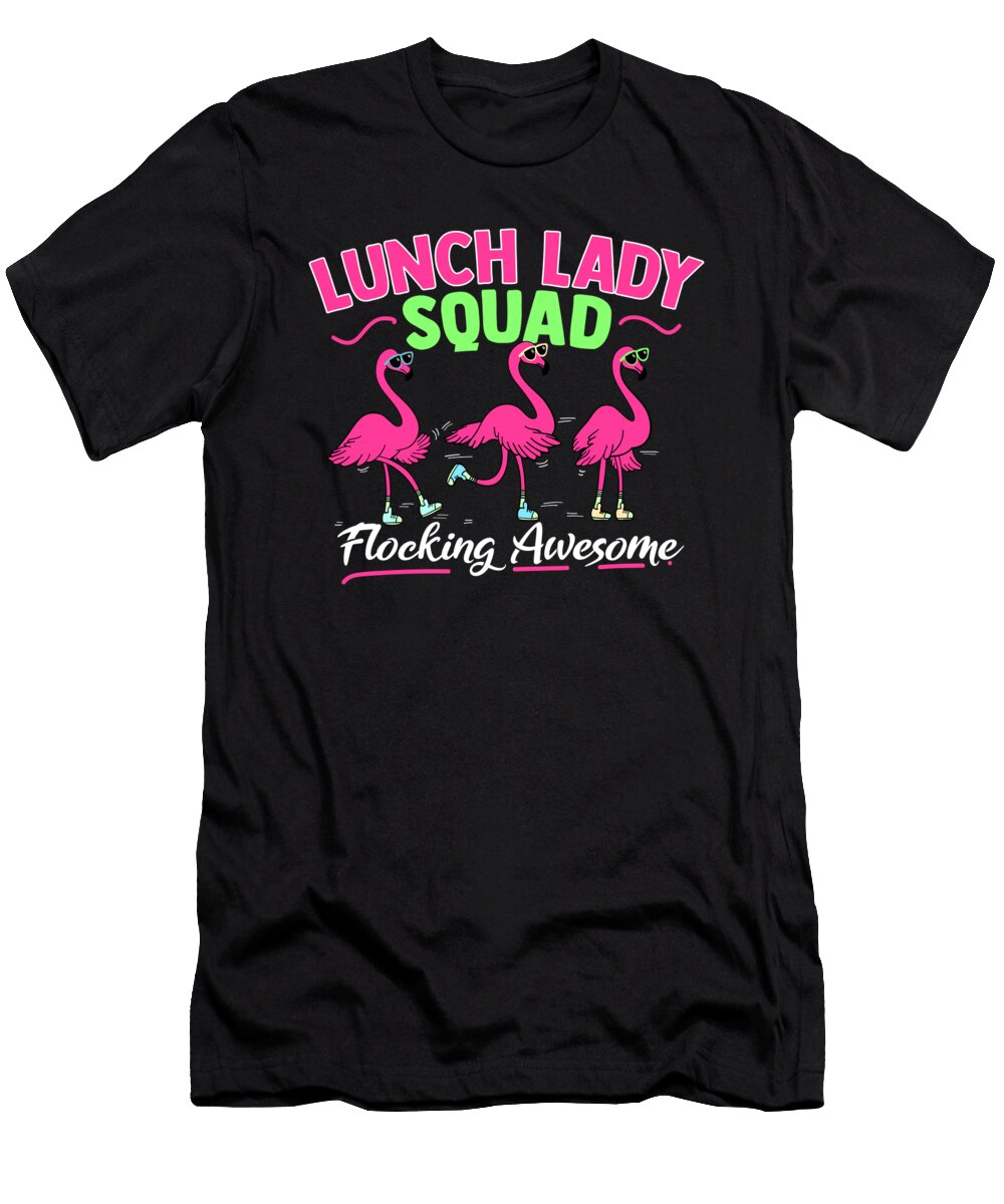 Womens Funny Lunch Lady Squad Graphic I Magical Cafeteria Flamingo Bi Nutz T-Shirt