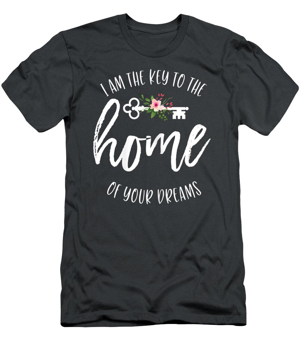 Womens Funny Real Estate Floral Key for Realtors Women Agent Sathvr Grace T-Shirt