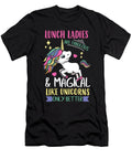 Womens Lunch Lady Graphic I Magical School Unicorns Teacher Bi Nutz T-Shirt