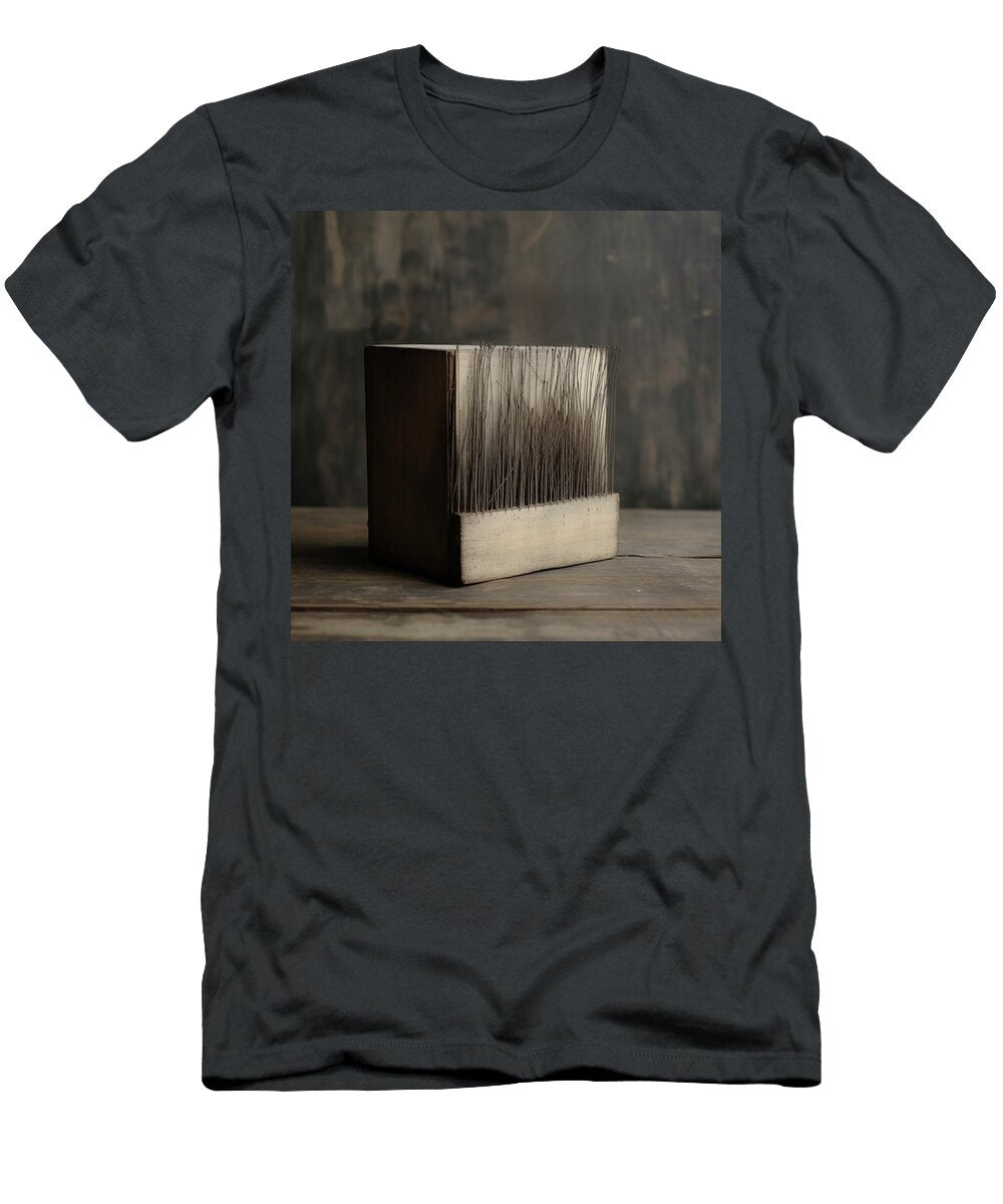 Wooden Box Sculpture on Table Yo Pedro T-Shirt