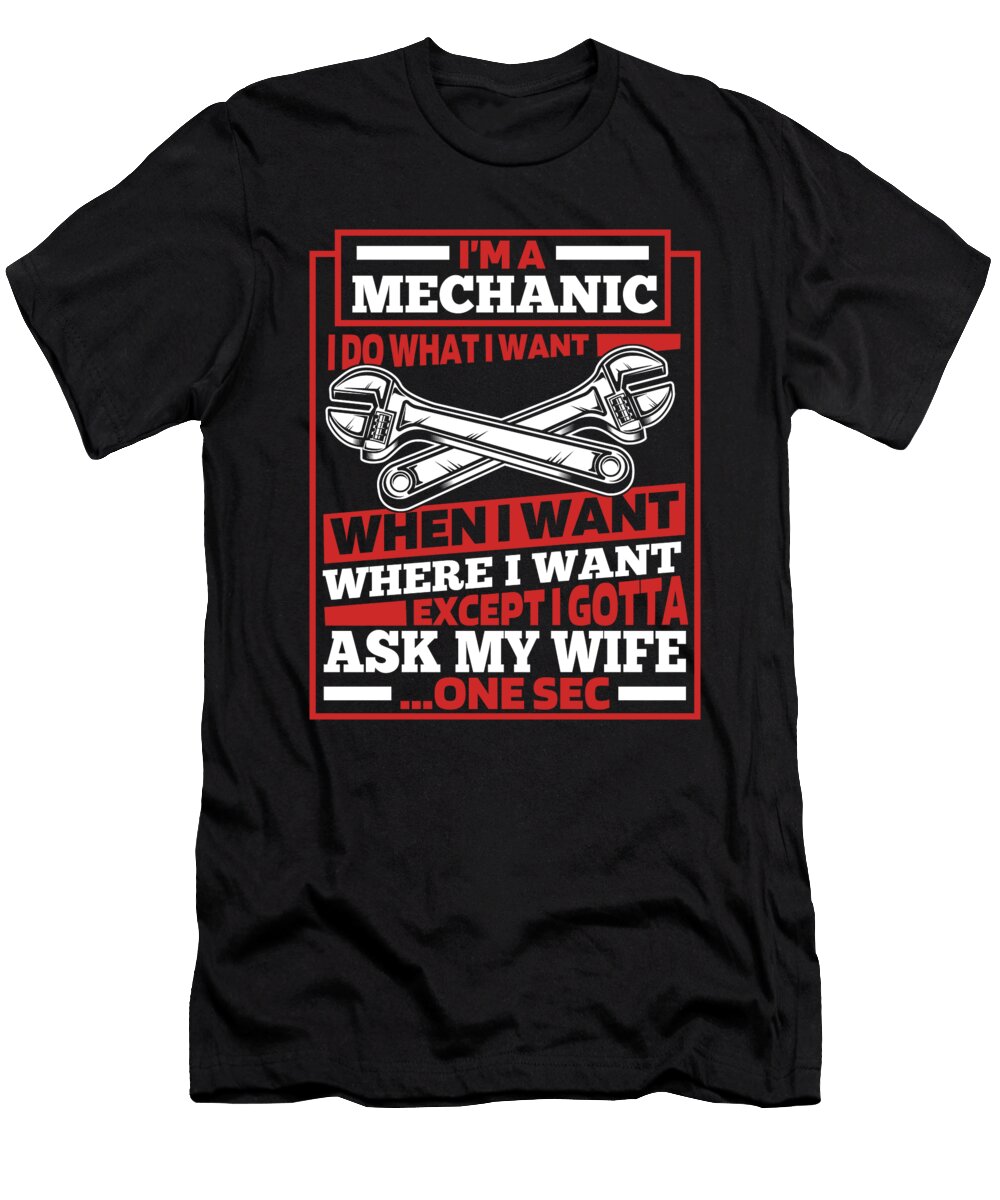 Workshop Garage Auto Car Mechanic Crazy Squirrel T-Shirt