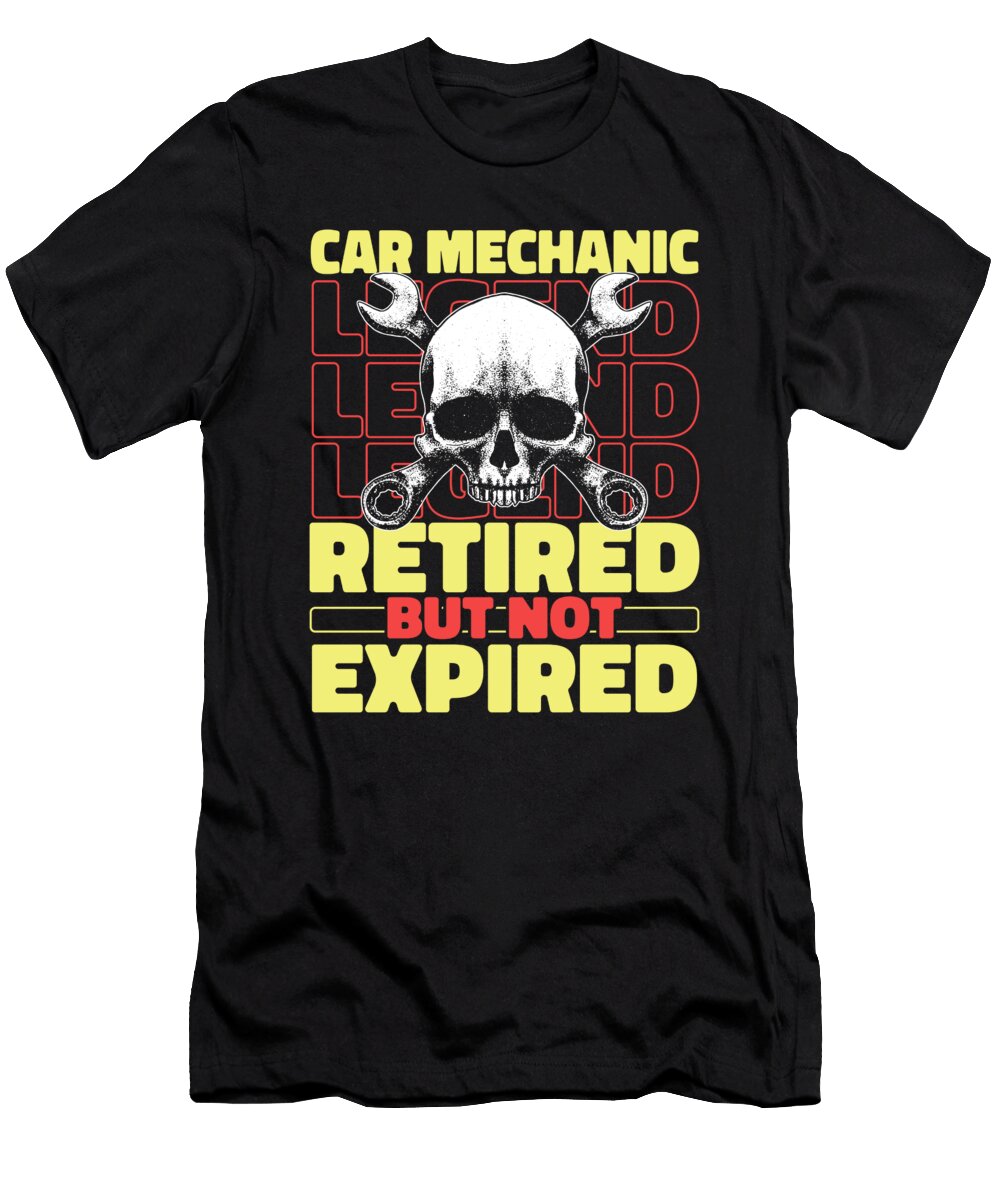 Workshop Retired Garage Auto Car Mechanic Crazy Squirrel T-Shirt